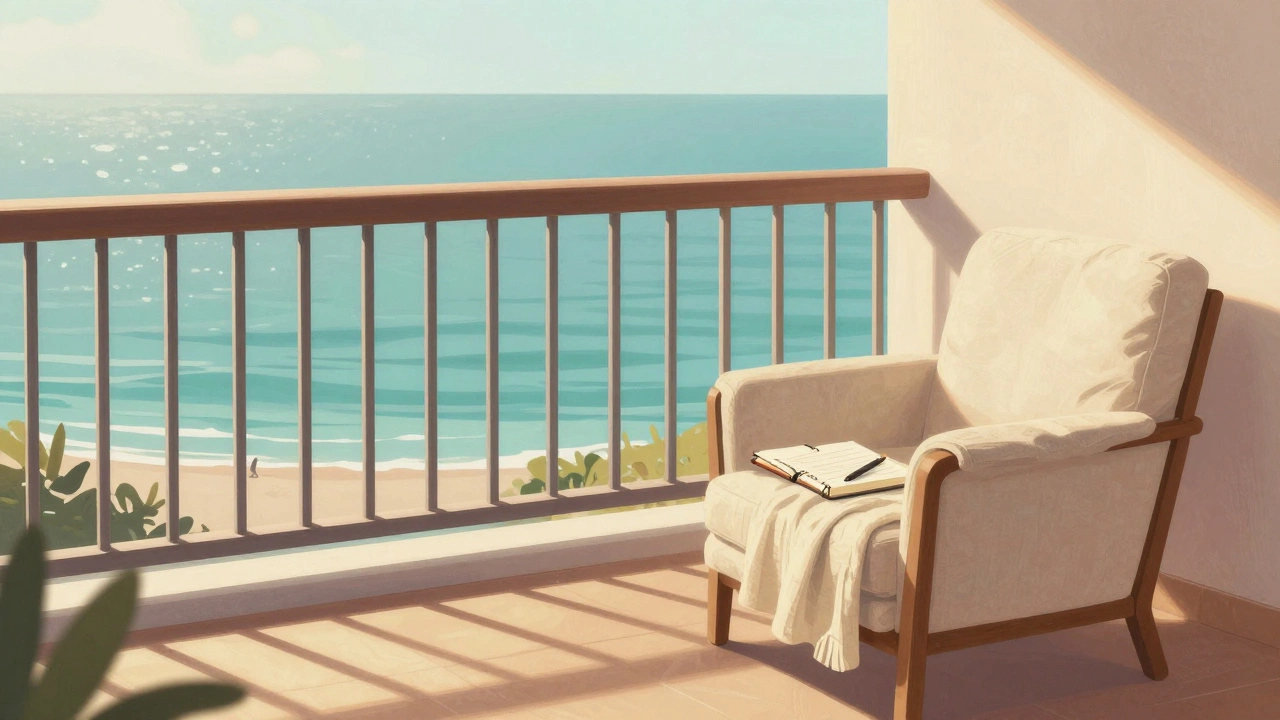 Спокойная терраса с видом на море для длительного восстановления