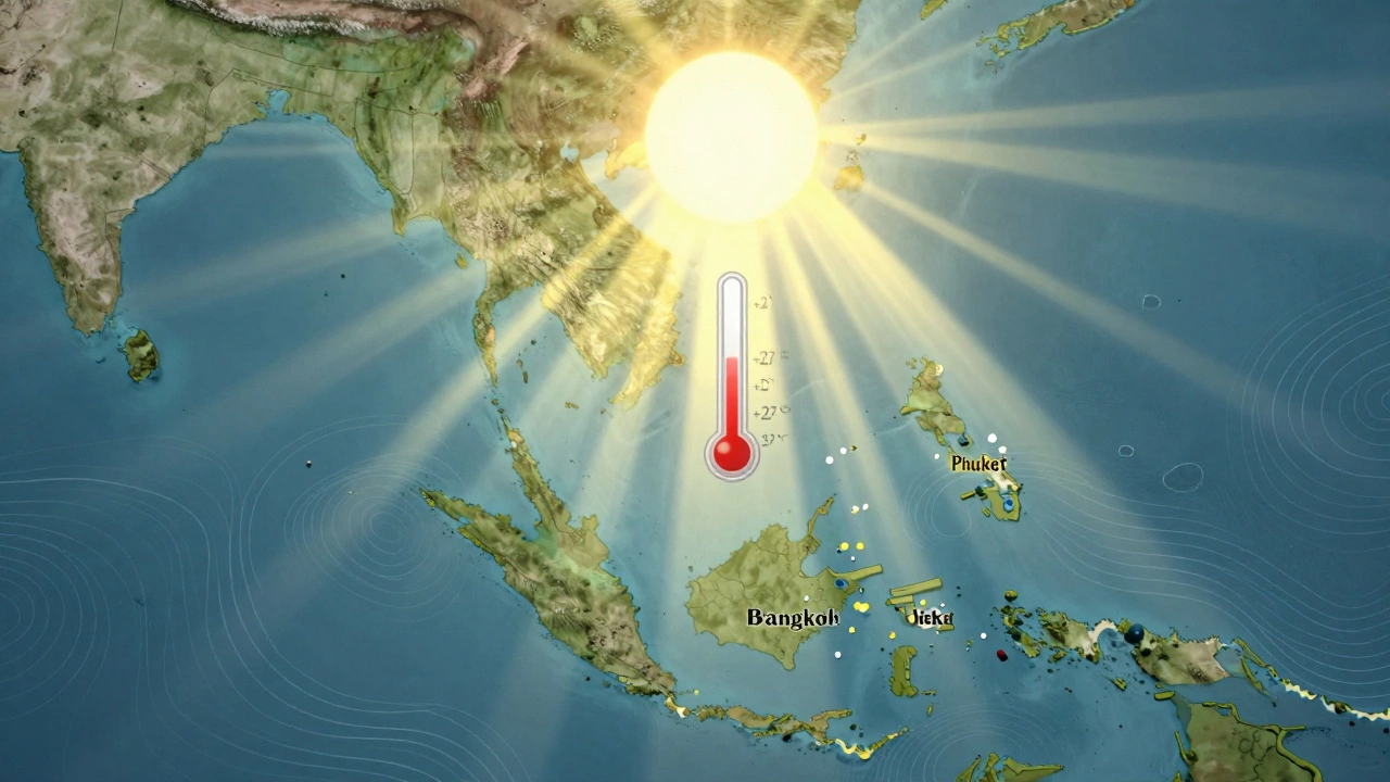 Таиланд у экватора: солнце в зените, температура без колебаний, тёплые океанические течения.