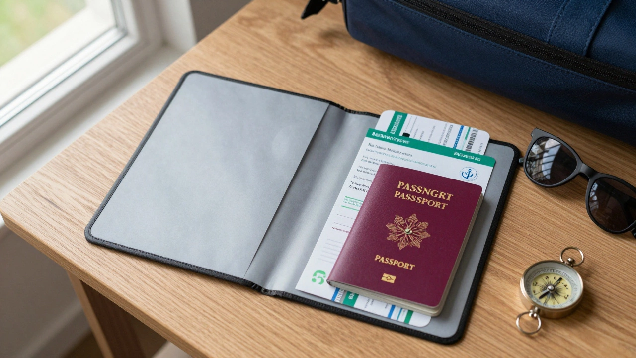 Раскладка документов для круиза: паспорт, виза и страховка в органайзере